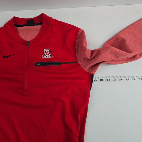 Nike Dri-FIT University of Arizona Wildcats 1/4 Zip Pullover Jacket Red Men’s Me - Picture 4 of 10